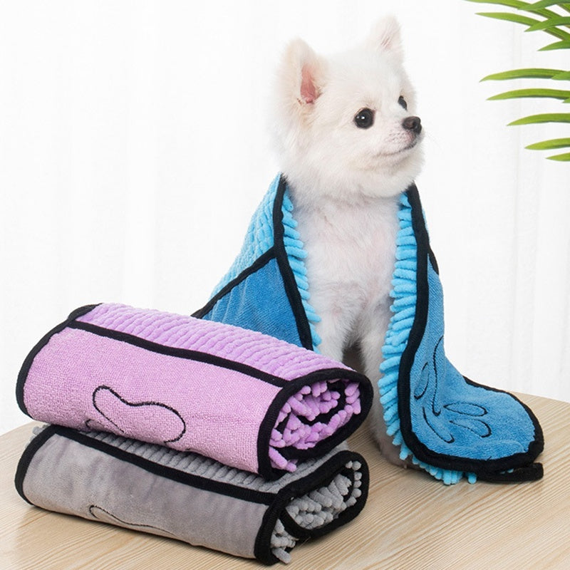 Serviette et Peignoir de Bain pour Chiens et Chats — Microfibre Ultra Absorbante
