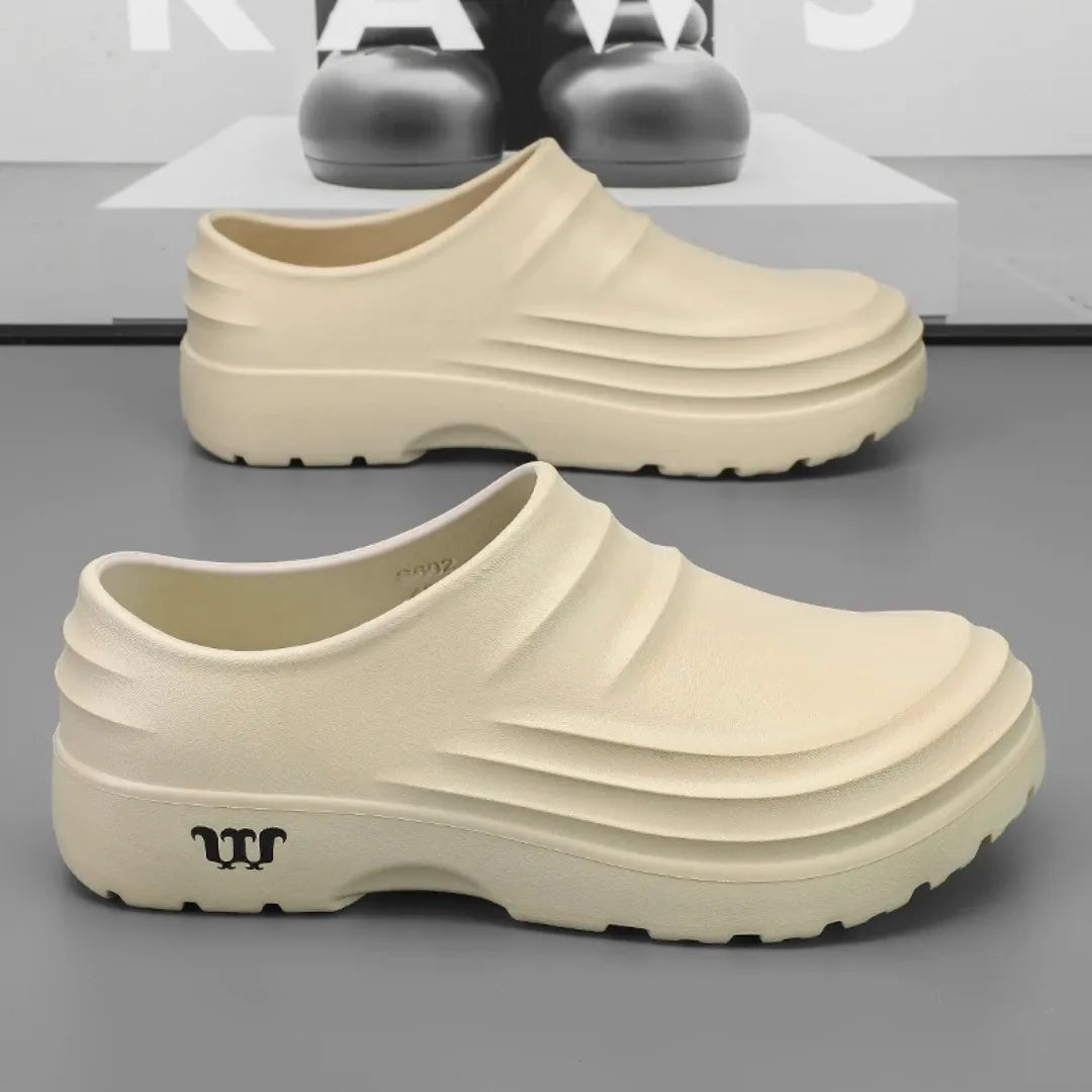 New men's chef shoes waterproof sandals men's work shoes anti slip classic garden shoes beach slippers