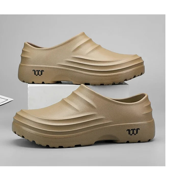 New men's chef shoes waterproof sandals men's work shoes anti slip classic garden shoes beach slippers