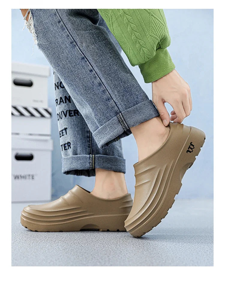 New men's chef shoes waterproof sandals men's work shoes anti slip classic garden shoes beach slippers