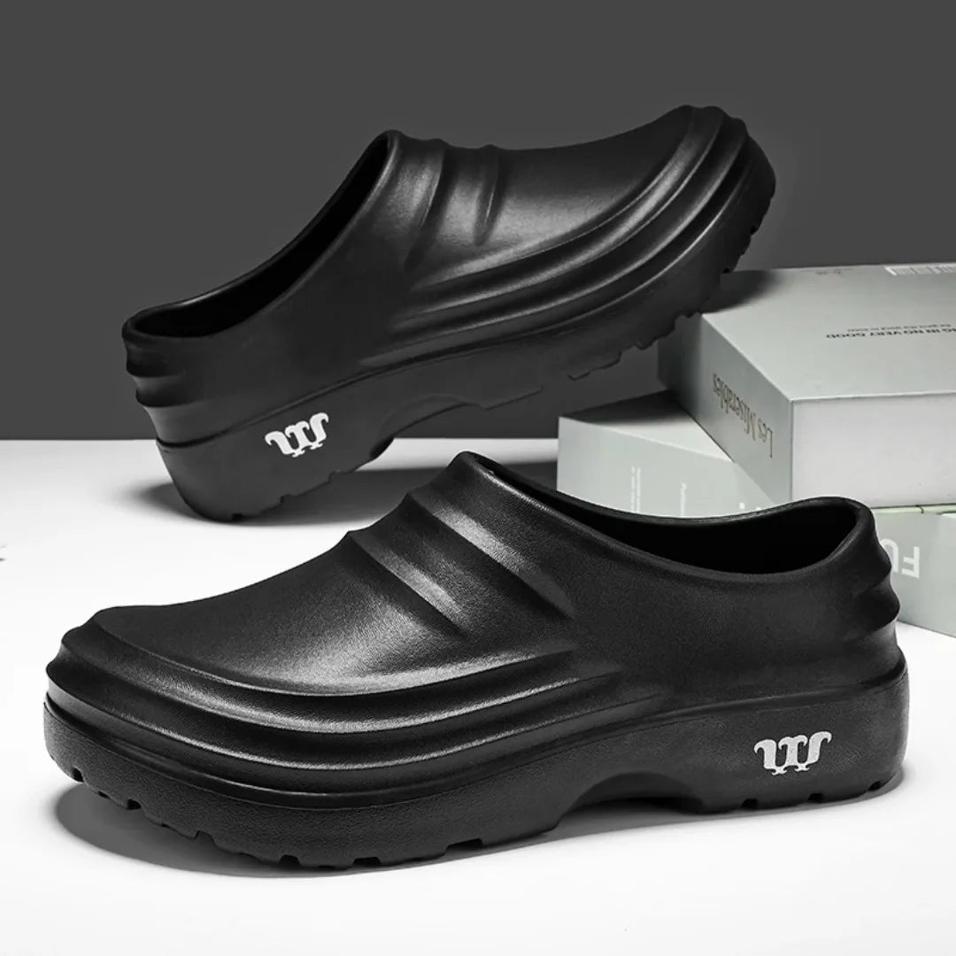 New men's chef shoes waterproof sandals men's work shoes anti slip classic garden shoes beach slippers