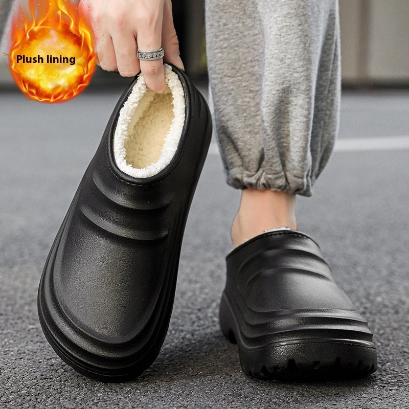 Chaussures en coton pour l'automne et l'hiver, doublées en polaire, chaudes