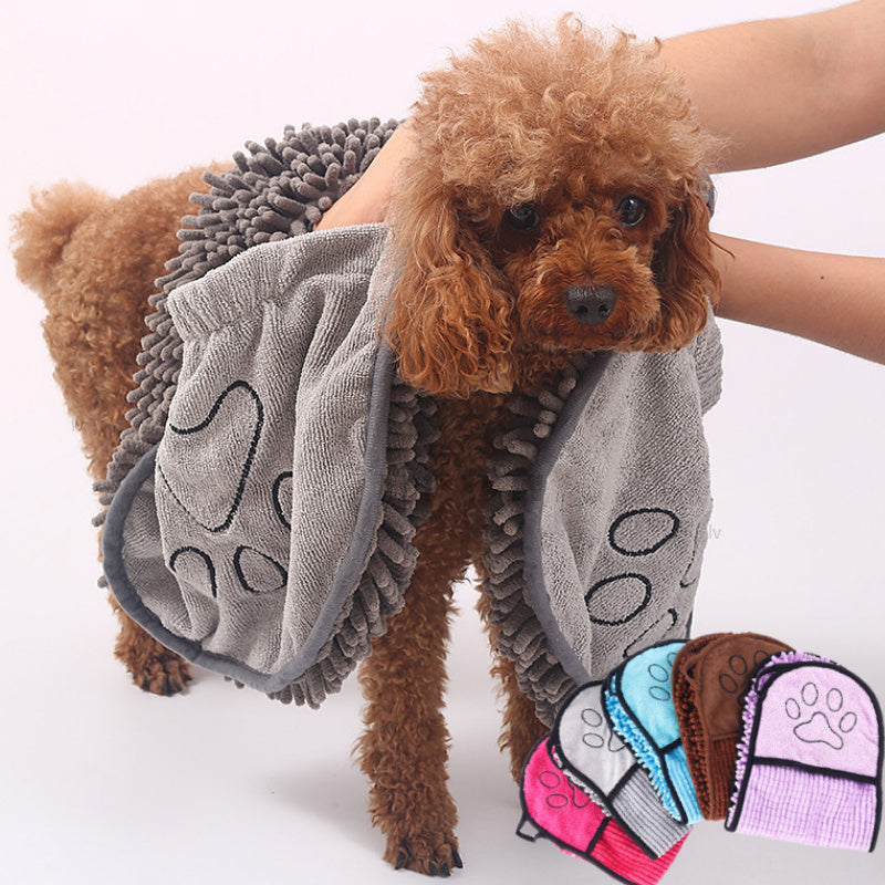 Serviette et Peignoir de Bain pour Chiens et Chats — Microfibre Ultra Absorbante