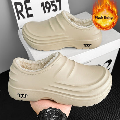 Chaussures en coton pour l'automne et l'hiver, doublées en polaire, chaudes