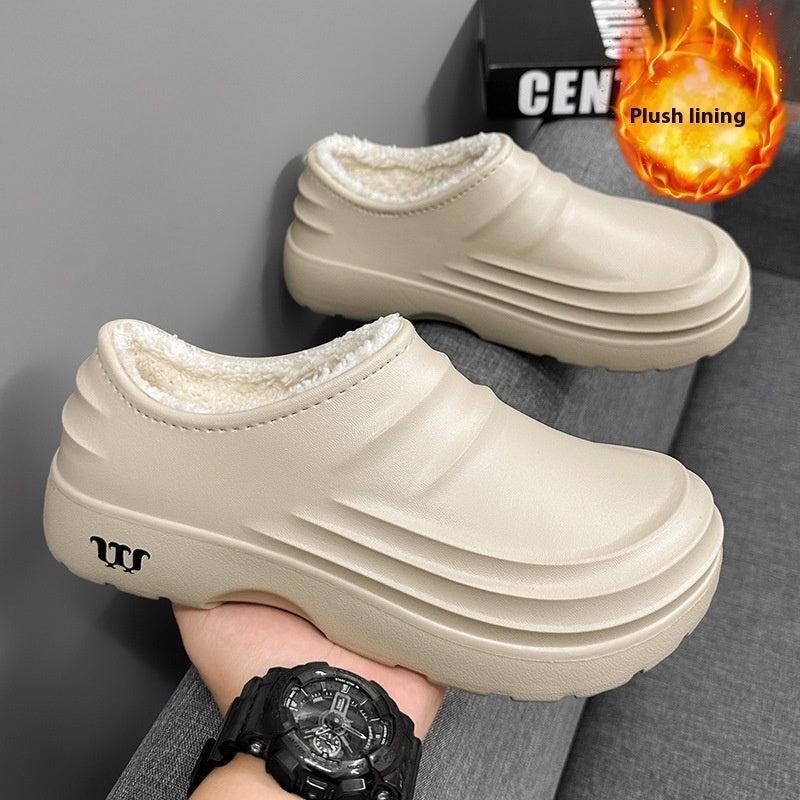 Chaussures en coton pour l'automne et l'hiver, doublées en polaire, chaudes