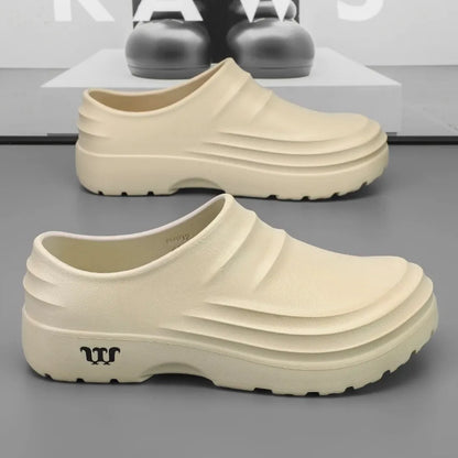 New men's chef shoes waterproof sandals men's work shoes anti slip classic garden shoes beach slippers