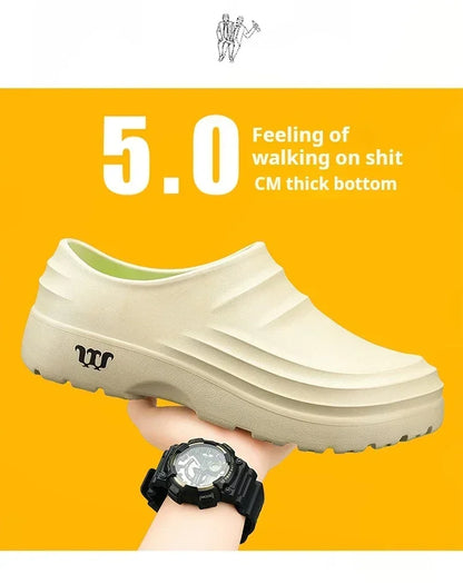 Fashion Chef Shoes Anti Slip and Oil Proof Work Shoes Lazy Slippers Casual Trendy Slippers One Step Fashion Shoes Sports Shoes