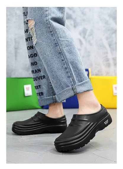 Fashion Chef Shoes Anti Slip and Oil Proof Work Shoes Lazy Slippers Casual Trendy Slippers One Step Fashion Shoes Sports Shoes