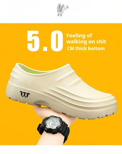 New men's chef shoes waterproof sandals men's work shoes anti slip classic garden shoes beach slippers