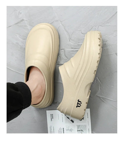 New men's chef shoes waterproof sandals men's work shoes anti slip classic garden shoes beach slippers