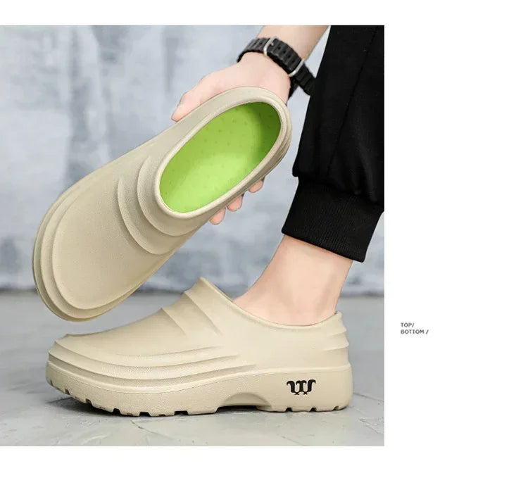 Fashion Chef Shoes Anti Slip and Oil Proof Work Shoes Lazy Slippers Casual Trendy Slippers One Step Fashion Shoes Sports Shoes