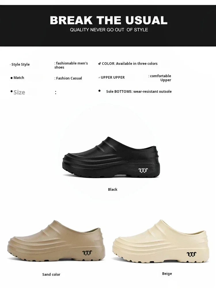 Fashion Chef Shoes Anti Slip and Oil Proof Work Shoes Lazy Slippers Casual Trendy Slippers One Step Fashion Shoes Sports Shoes