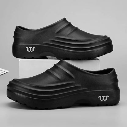 New men's chef shoes waterproof sandals men's work shoes anti slip classic garden shoes beach slippers