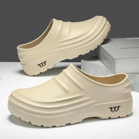 New men's chef shoes waterproof sandals men's work shoes anti slip classic garden shoes beach slippers
