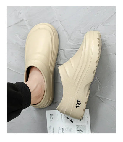 Fashion Chef Shoes Anti Slip and Oil Proof Work Shoes Lazy Slippers Casual Trendy Slippers One Step Fashion Shoes Sports Shoes