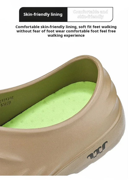 Fashion Chef Shoes Anti Slip and Oil Proof Work Shoes Lazy Slippers Casual Trendy Slippers One Step Fashion Shoes Sports Shoes
