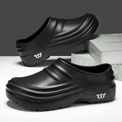 New men's chef shoes waterproof sandals men's work shoes anti slip classic garden shoes beach slippers