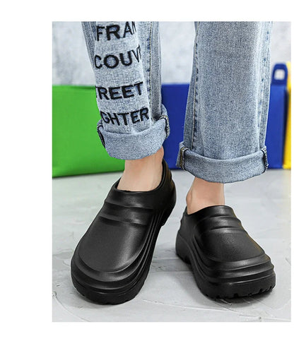 New men's chef shoes waterproof sandals men's work shoes anti slip classic garden shoes beach slippers