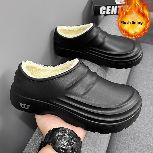 Chaussures en coton pour l'automne et l'hiver, doublées en polaire, chaudes