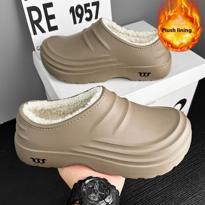 Chaussures en coton pour l'automne et l'hiver, doublées en polaire, chaudes