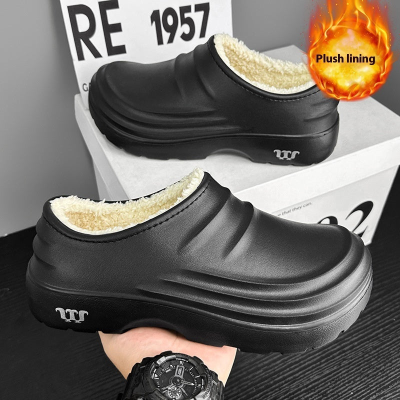 Chaussures en coton pour l'automne et l'hiver, doublées en polaire, chaudes